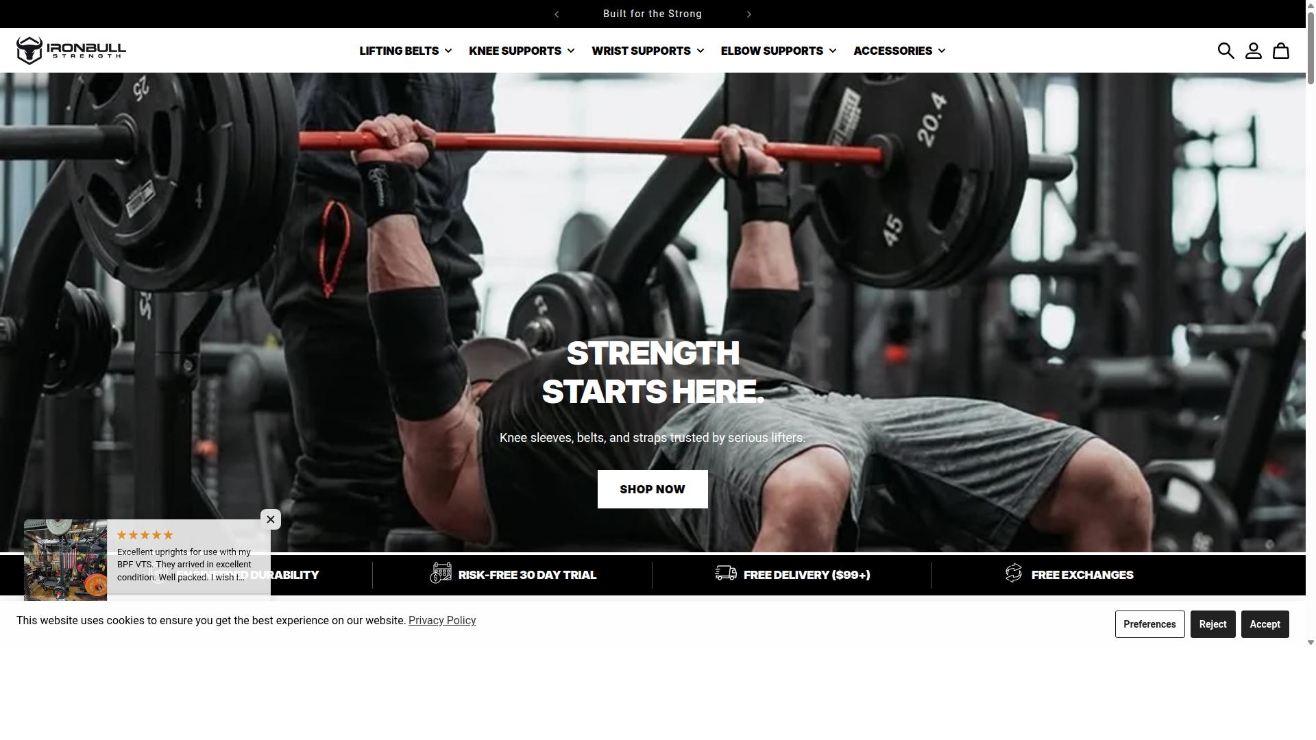 Iron Bull Strength website