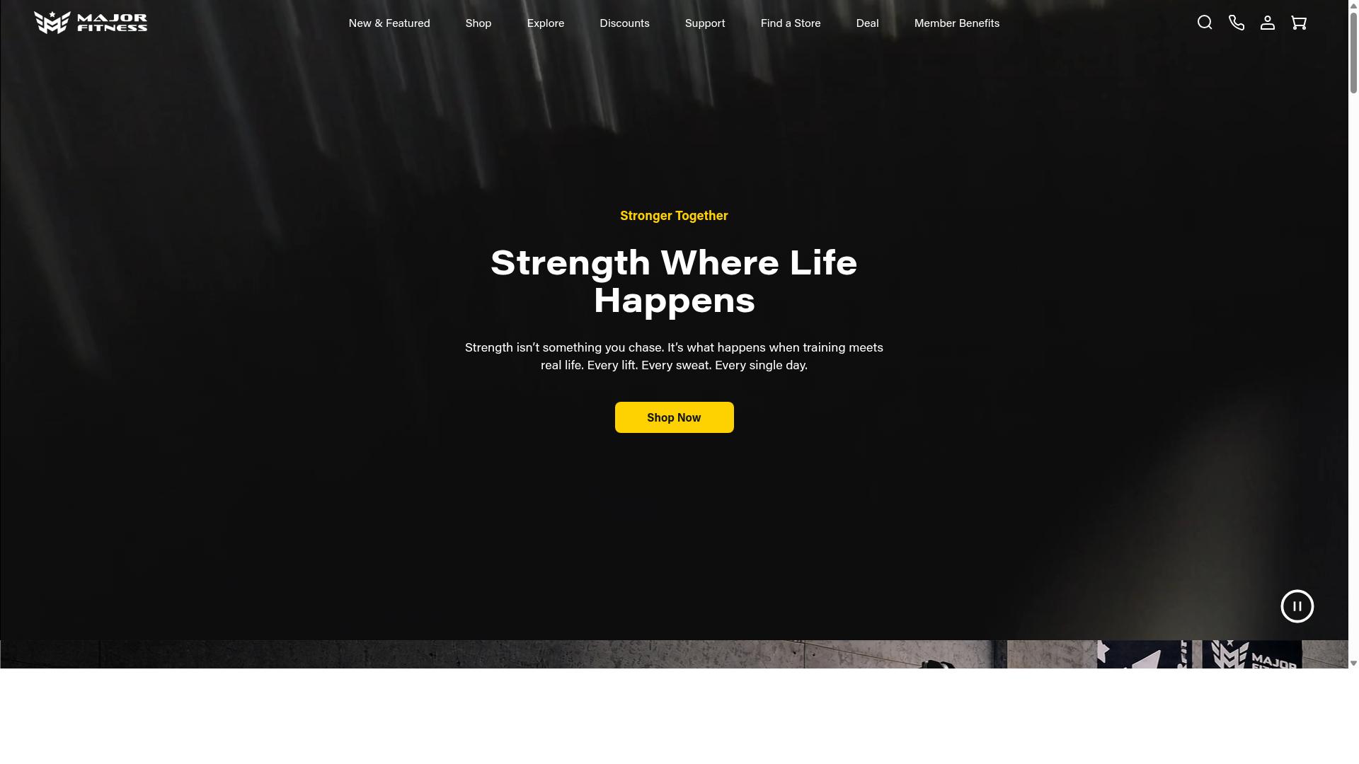 Major Fitness website