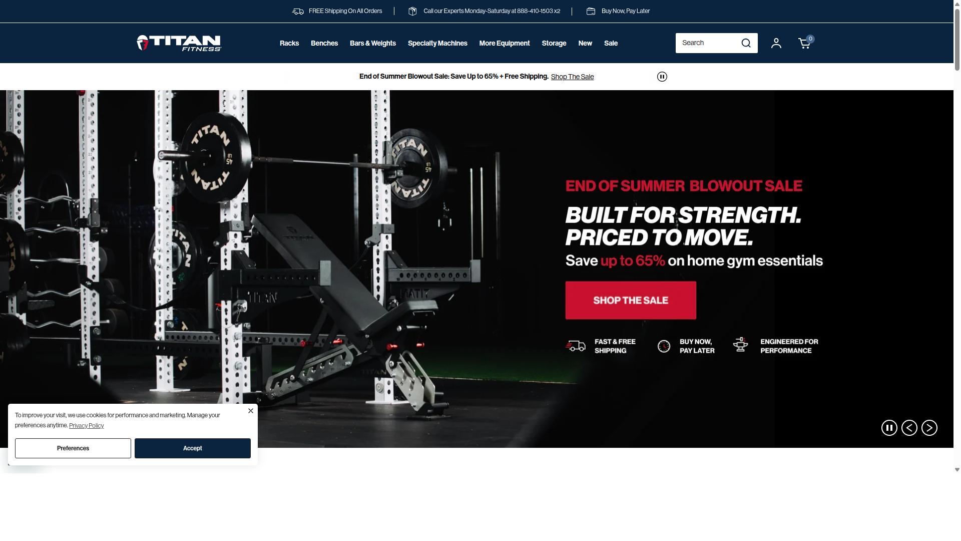 Titan Fitness website